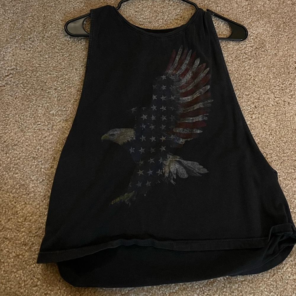 Black American eagle muscle tank